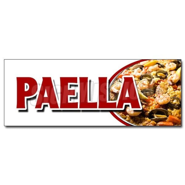 PAELLA DECAL sticker spanish seafood clam shrimp mussel rice special food, D-36 Paella